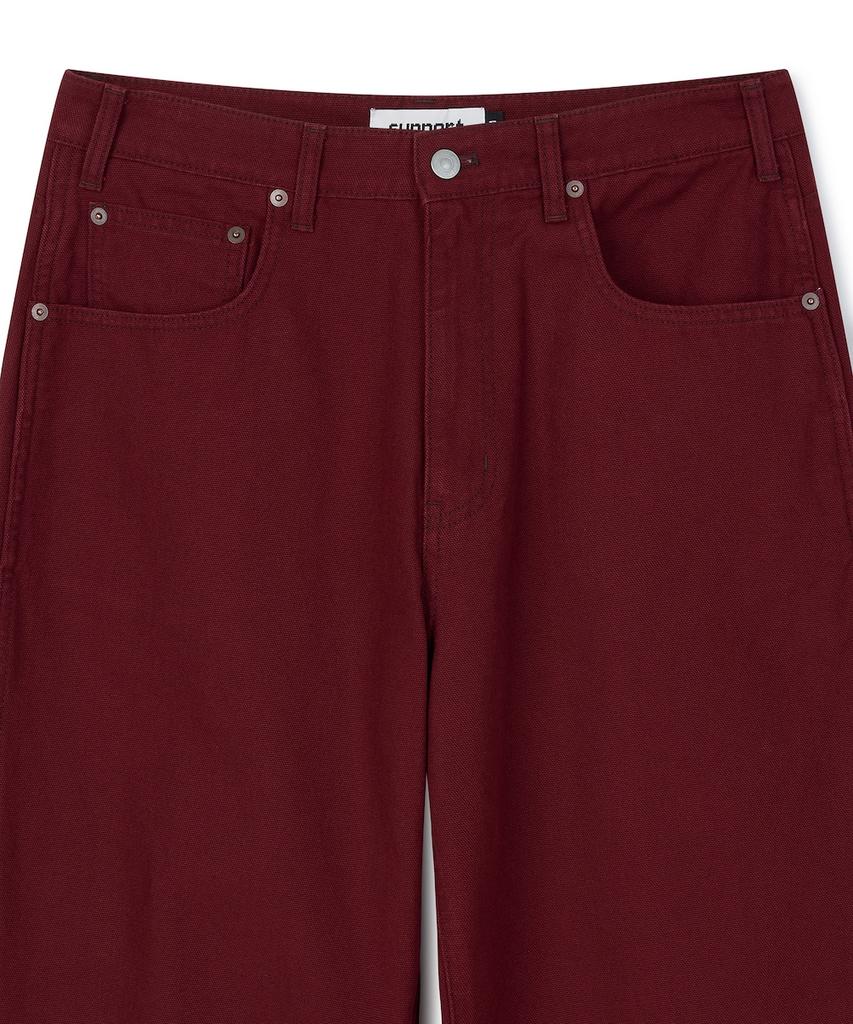 Seonpoteu Loosed Carpenter Pants Dark Red