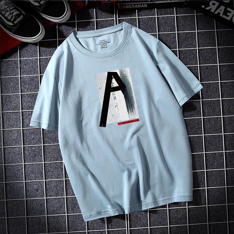 A Large Size Men Short Sleeves T-shirt 100% Cotton Casual Tee Shirt S-6XL