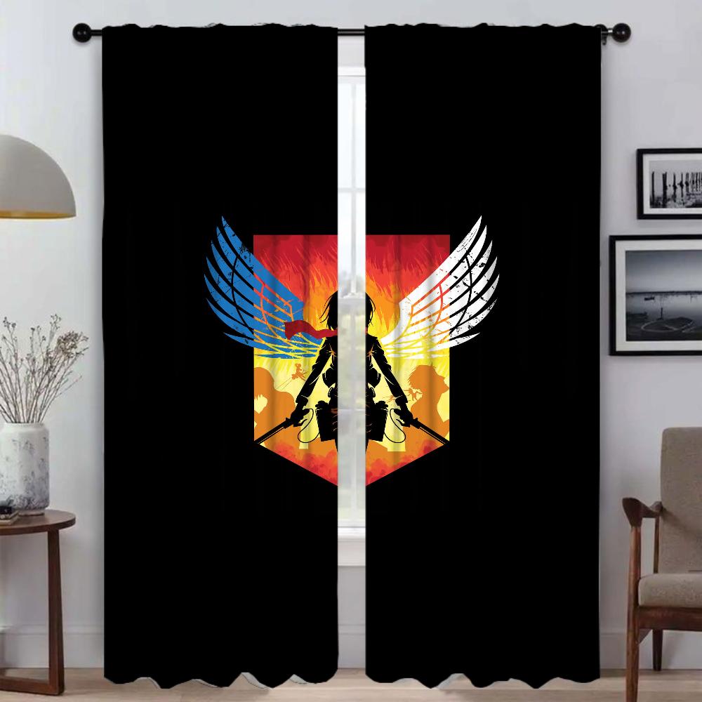 

Жалюзи Атака Титанов Шторы для гостиной Занавеска Хэллоуин Украшение Перегородка Шторы для домашнего интерьера 2 штуки W50xH70cmx2pcs-CL