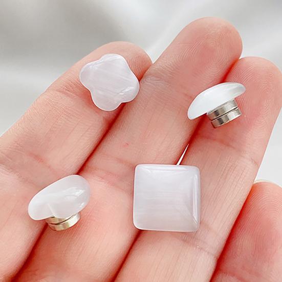 Kleidungsmagnet Katzenaugenstein Magnetischer Knopf, Kein Nähen Sicherheitsknopf Anstecknadel für Schal Hemden Pullover, Rund Quadratisch Liebesherz Dekorativer Brooch