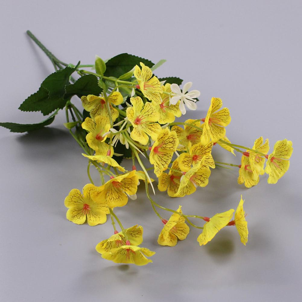 1 Bundle Artificial Flowers Violet Bouquet Outdoor Fake Flowers Plastic Plants Garden Porch Home Wedding Decoration 40Cm 7 Color