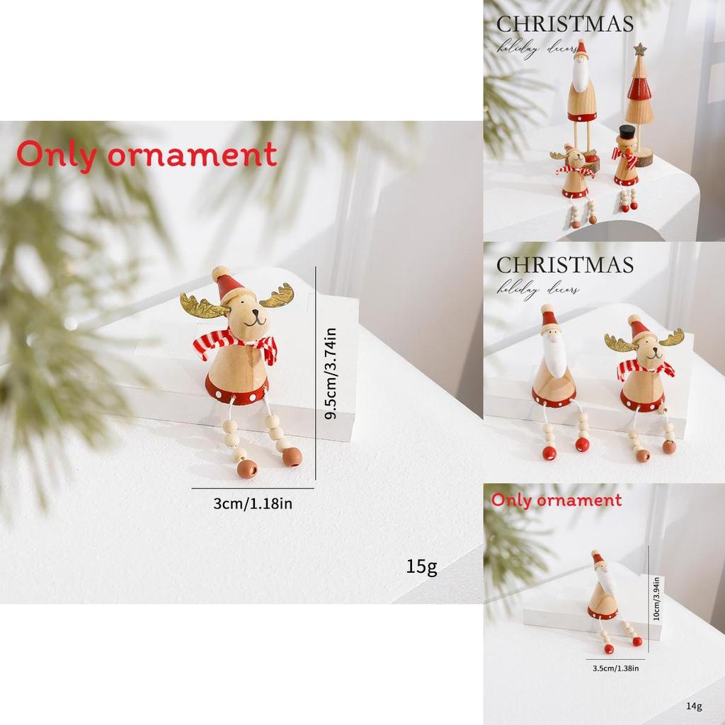 Santa Claus Reindeer Snowman Wooden Tabletop Ornament For Festive Home Decor