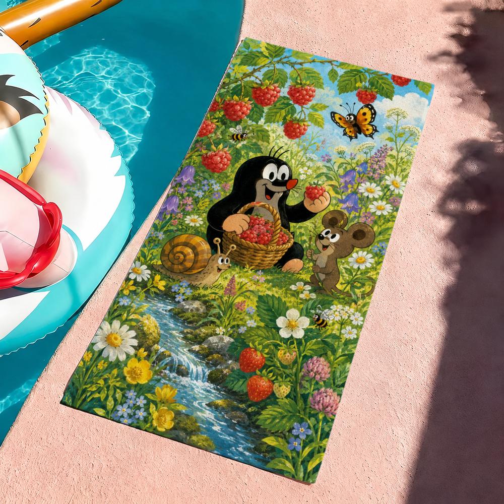 Cartoon T-The Little Mole Towel Towel Beach Towel, Quick Drying Absorbent Bath Towel for Swim,Gym,Camping,Outdoor Hot
