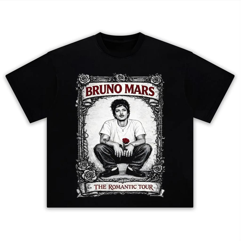 Bruno Mars The RoUnisextic Tour 2026 graphics 100cotton Unisex shirt Y2K ONeck Short Sleeve Unisexs Womens summer Tshirt fan gifts