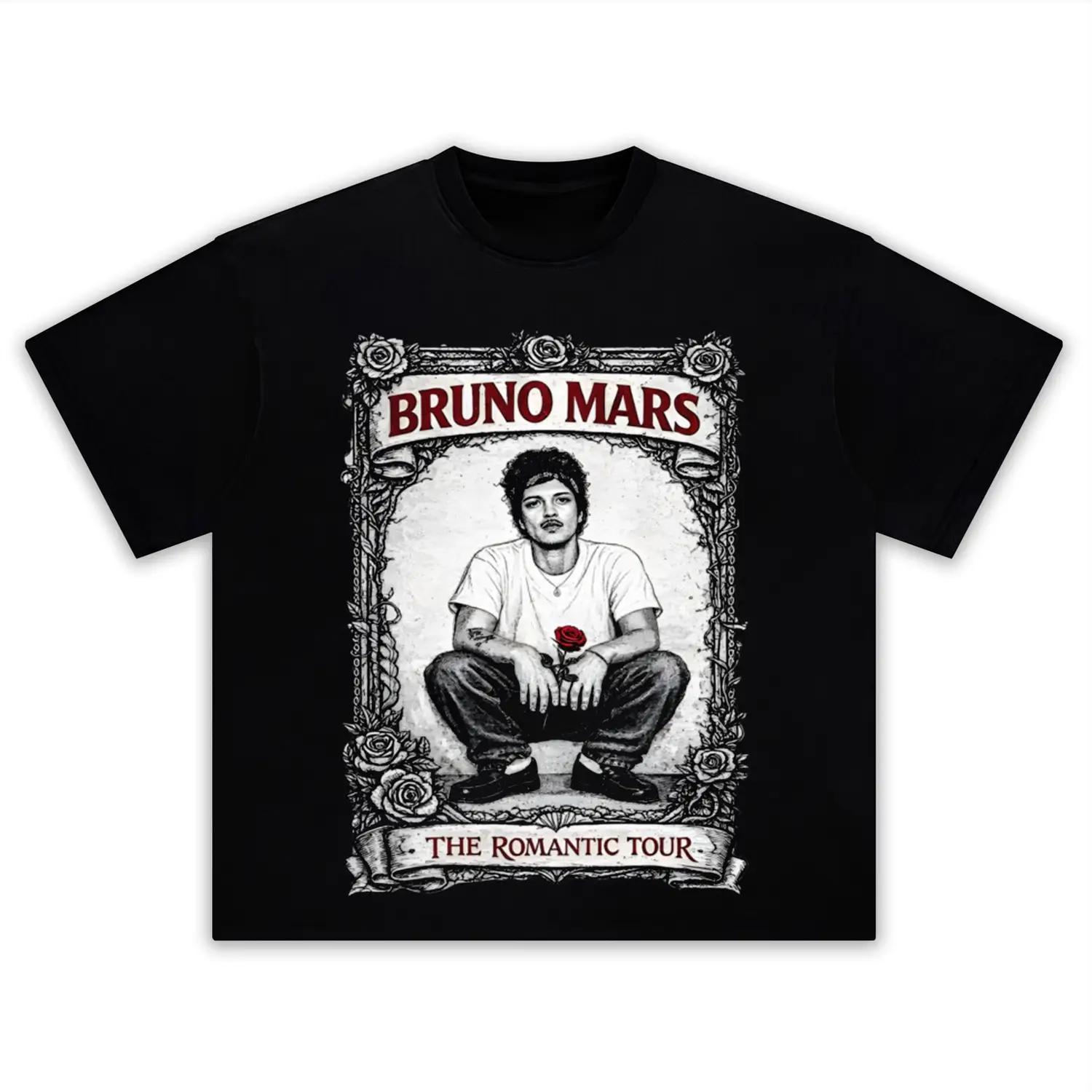 

Bruno Mars The RoUnisextic Tour 2026 graphics 100cotton Unisex shirt Y2K ONeck Short Sleeve Unisexs Womens summer Tshirt fan gifts M