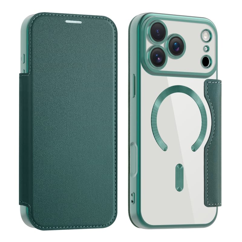 Fashion Wallet Magnetic Shockproof Protection for iPhone 17 Pro Max 16 15 Clear Back Cover Leather Flip 2 In 1 Case