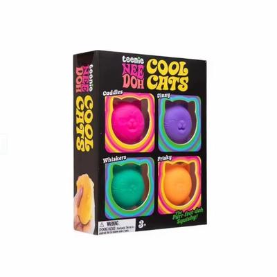 New Teenie Nee Doh Cool Cats 4 Pack Adorable Mini Cat Fidget Toys Soft Squishy Stress Relief Sensory Squeeze Toys For Adults
