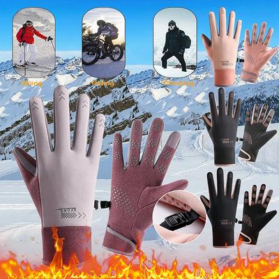 Winter Handschuhe Frauen Radfahren Fahrrad Thermische Fleece Kalt Widerstand Wind Wasserdichte Fahrrad Warme Laufen Outdoor Skifahren Fäustlinge