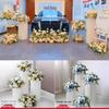 Artificial Flower Column Wedding Decorations with Car Delivery Ceremony and Roman Style Welcome Board
