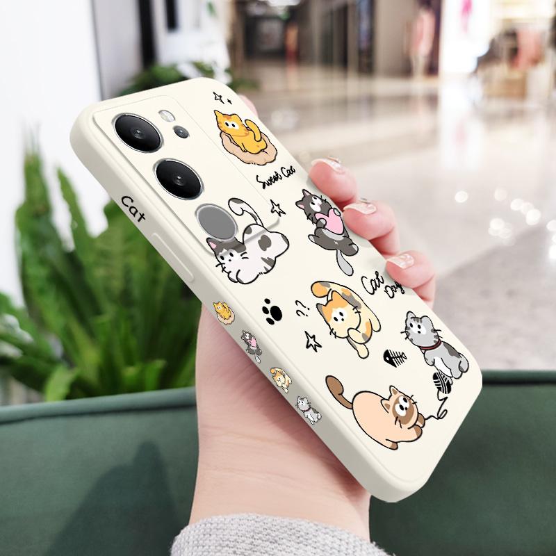 Cat String Ball Case For VIVO V29 V29E V27 V27E V25 V25E V23 V23E V21 V20 Pro 4G 5G Silicone Cover