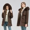 New velvet pie overcomes cotton-padded clothes, winter down cotton-padded clothes, medium and long loose warm jackets