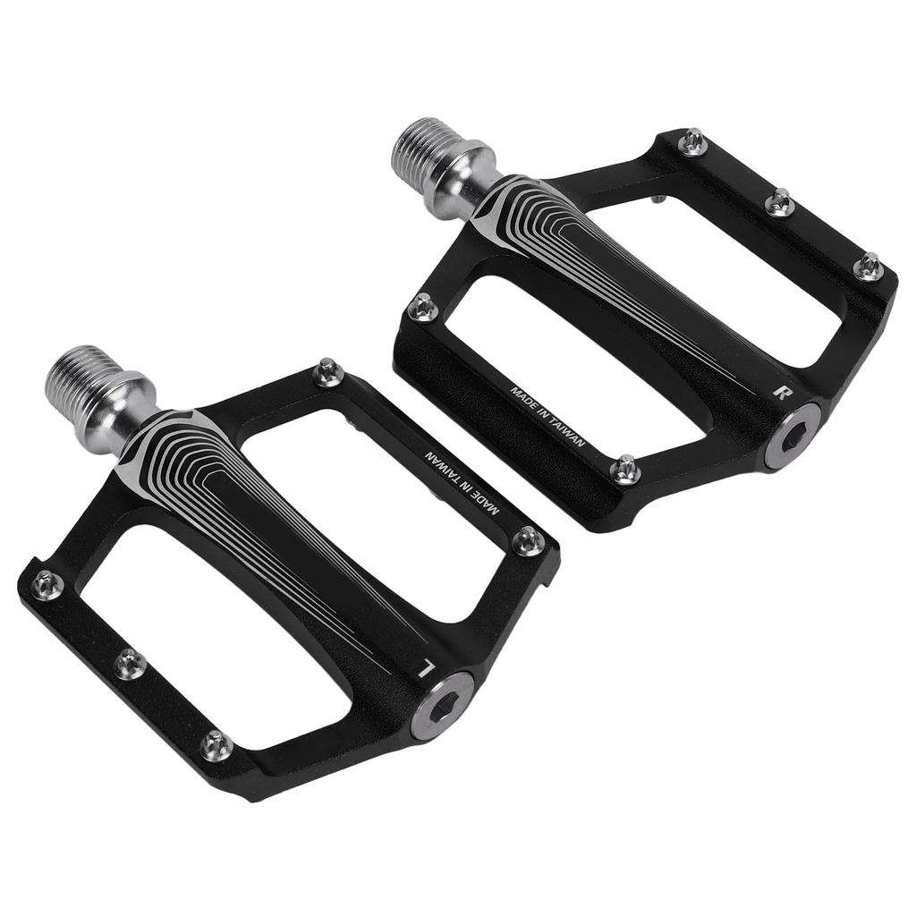 Enlee Bicycle Pedals Aluminum Alloy DU Bearing Bike Flat Pedal for Road Mountain BikesRed