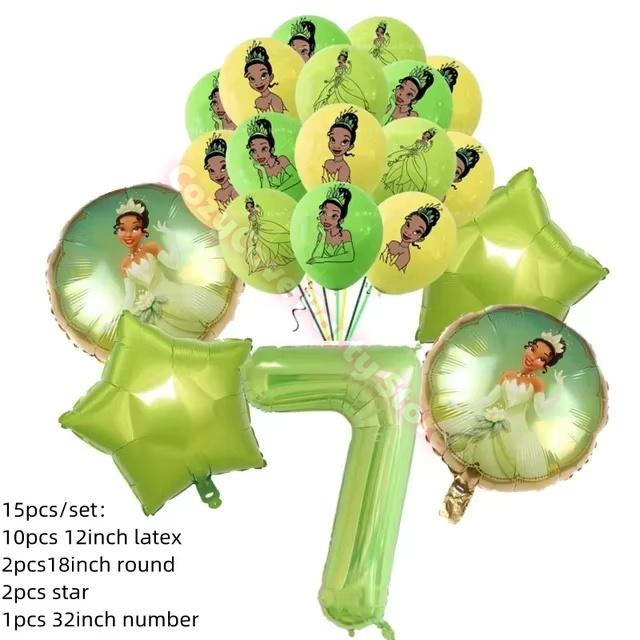 Frog Tiana Princess Party Decoration Set Paper Cup Plate Napkin Balloons Kids Girl Birthday Surprise Gift Baby Shower Photo Prop