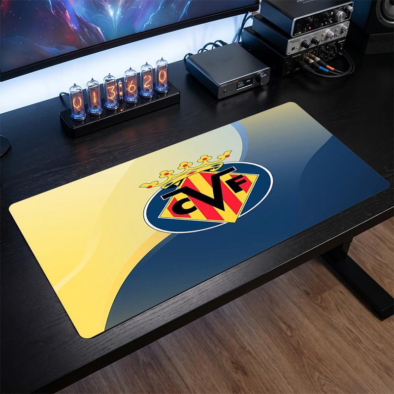 Villarreal FC Theme Pattern Mouse Pad, Soccer Logo Design XXL Gaming Desk Mat Non-Slip Computer Mouse Pad