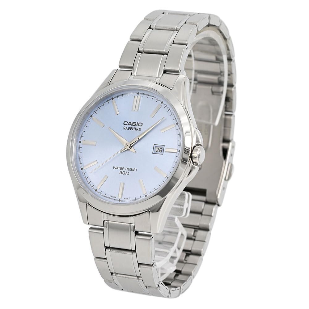 CASIO MTS-115D-2A2 Analog Quartz STANDARD Silver Light Blue
