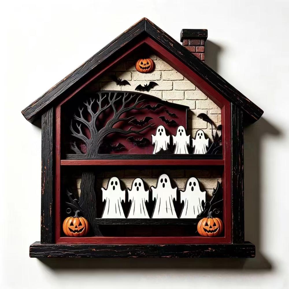 Layered Structure Halloween Haunted House Decoration Tabletop Halloween Decor