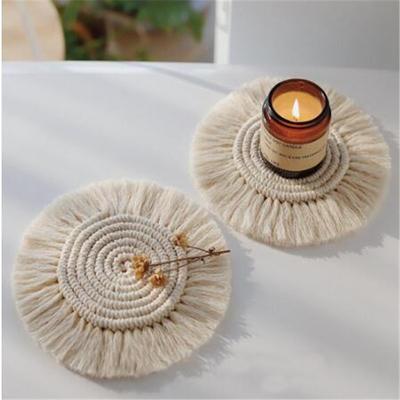 Creative Home Cotton Braid Coaster Handmade Macrame Cup Cushion Bohemia Style Non-slip Heat Insulation Cup Mat