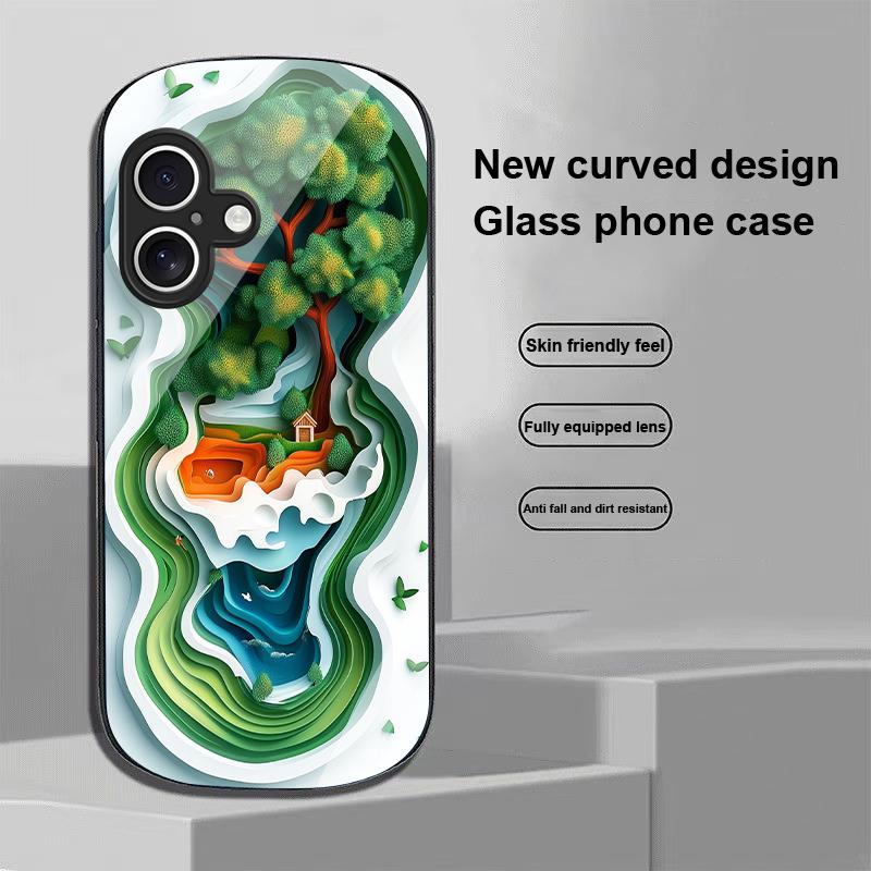 Złoty Liść Czarny Dla Apple IPhone 16 11 13 15 14 Pro Max 12 Mini 7 8 Plus XR X XS Etui na telefon z hartowanego szkła o eliptycznym kształcie