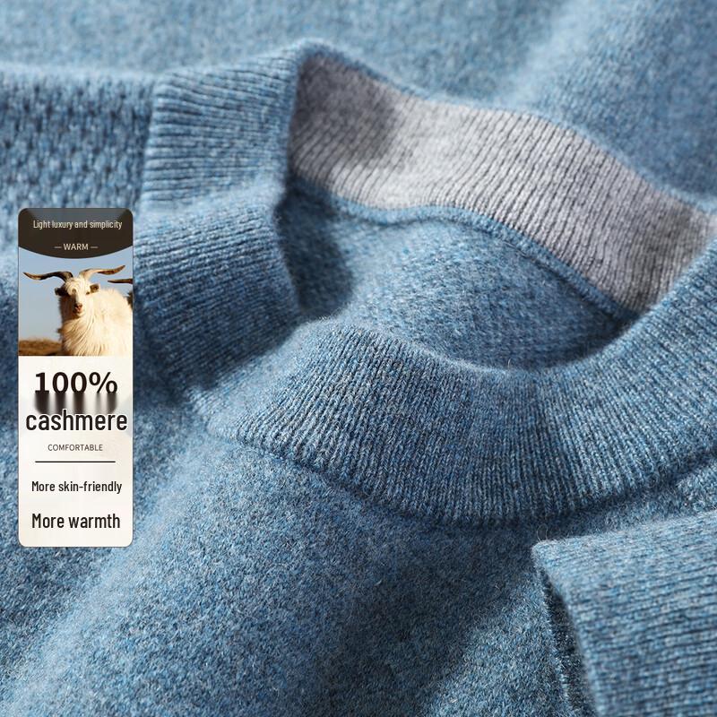 Men's 100% Cashmere Thick Winter Round Neck Sweater