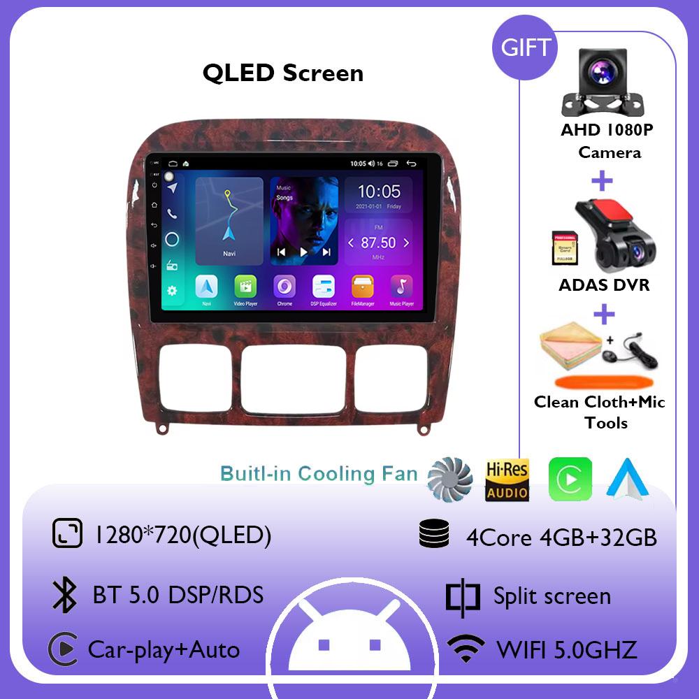 Android 14 Carplay Auto For Mercedes Benz S-Class S Class W220 VV220 1998-2005 Car Radio Navigation GPS Multimedia Video Player