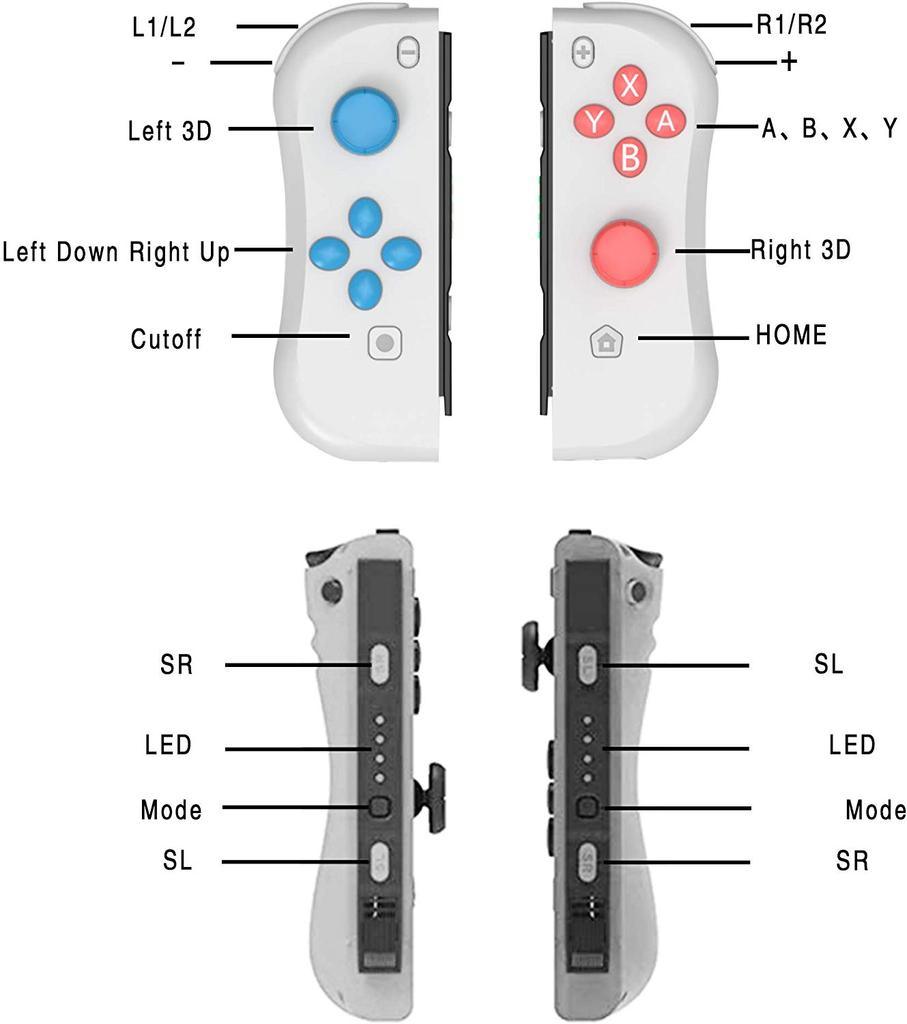 STORM WYRM Kabelloser Joycons-Controller für Switch/OLED inkl. Vibrations- und Sensorfunktionen mit Handseilen