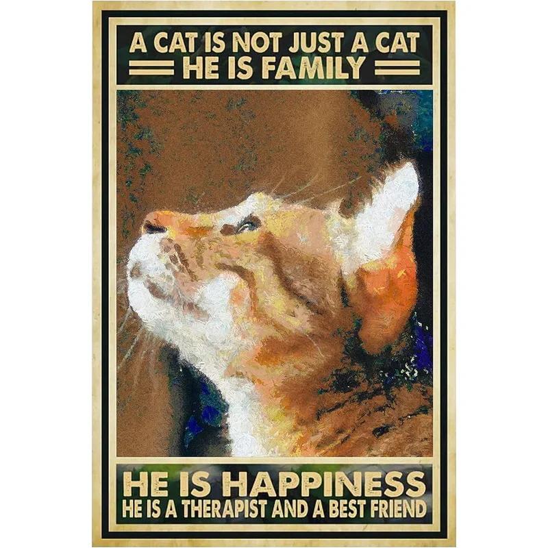 Cats Decor Funny Metal Tin Signs I Love you to the moon and Back Cat Posters for Home Bathroom cafe Pub Bar Gifts for Cat Lov