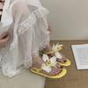 Fashion New Female Flats Sandals Shoes For Women Flip Flops Round Toe Fashion Flower Footwear Ankle Buckle Ladies Flats Sandals Shoes
