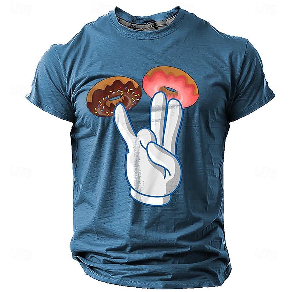 Men's 3D printed retro short sleeved T-shirt