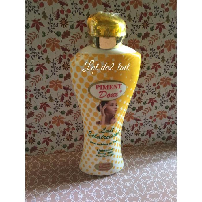 Lait éclaircissant - Piment Doux - Lot de 2 - Sans parabène - Pour tous types de peau - Lotion