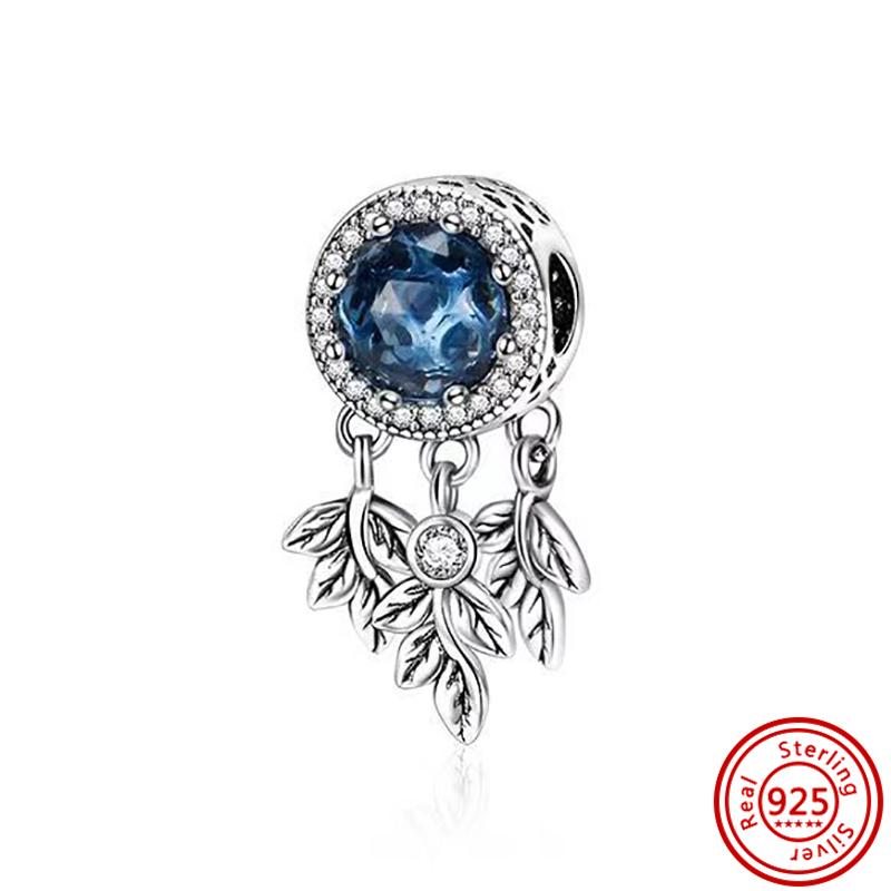 Fit Original Pantaro Charms Bracelet DIY Zircon 925 copper Blue Angel Wings Feathers Crown Star Moon Sun Clip Heart Shiny Beads