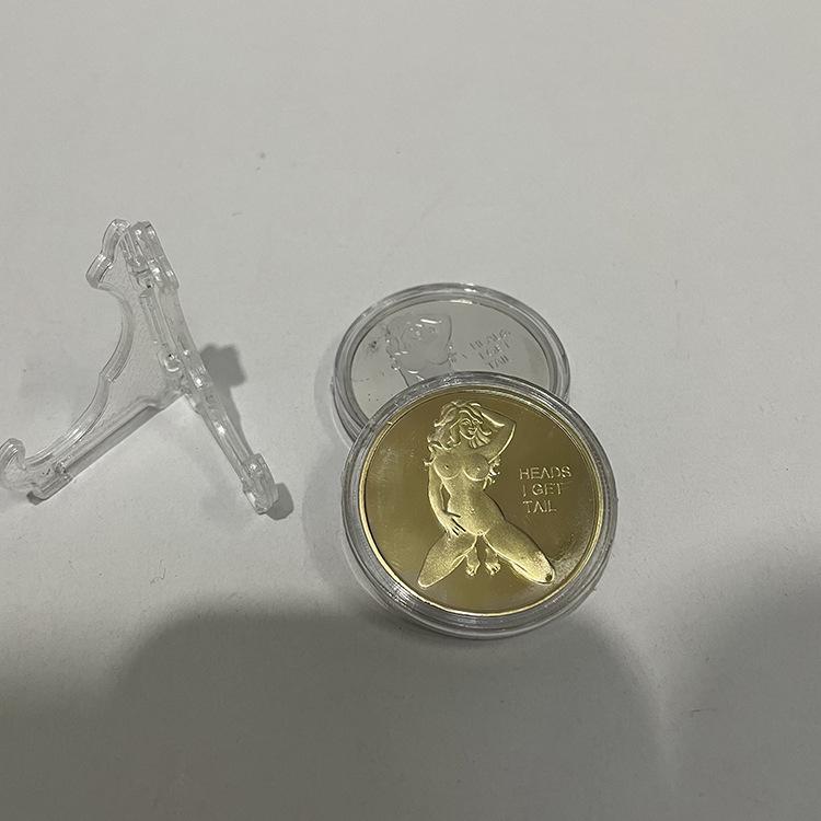 Gold-Plated Russian Sexy Girl Commemorative Coin - Silver-Plated Badge