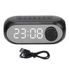 Mirror Alarm Clock Bluetooth Speaker FM Radio LED Colorful Light Digital Dual Alarm Clock for Bedroom Office Support