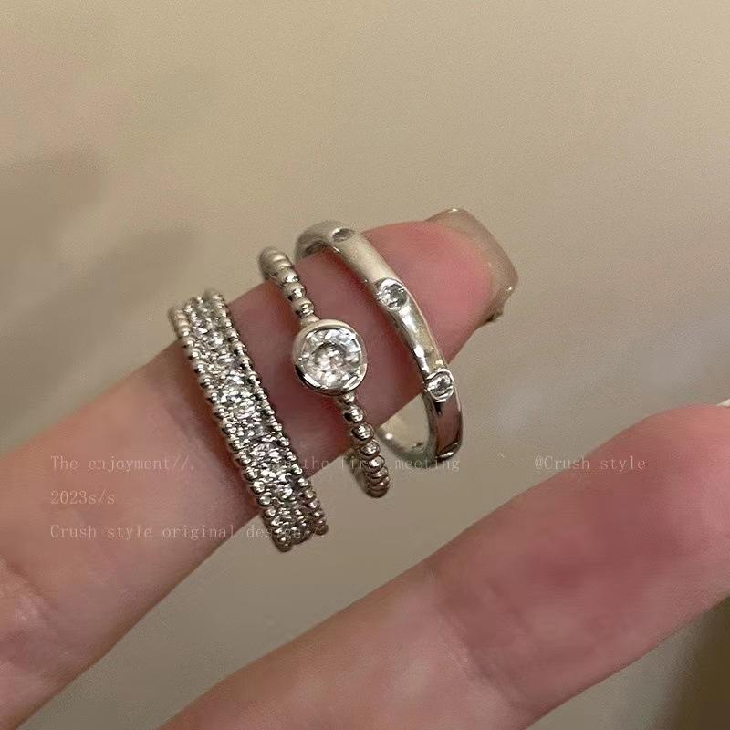 Fashion Trend Pink Crystal Bowknot Heart Rings Zircon Ring Y2K Shiny Zircon Rings for Women Girls Party Aesthetic Jewelry 2024 N