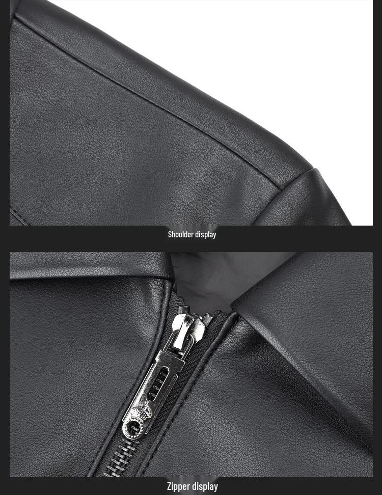 2025 Winter Men's PU Down Leather Jacket: Middle-Aged & Young Business Casual with Lapel