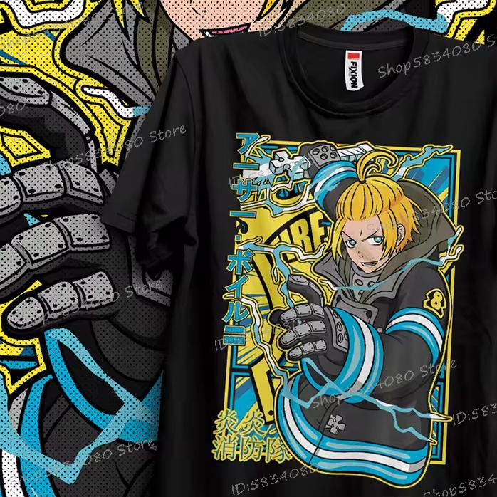 Japanese Anime Fire Force Graphic T Shirts Unisex Women Fashion Streetwear Soft Tee Unisexs Fire Force Printed Street Cool Tshirts