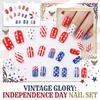 24-delat Retro och Vackert Självständighetsdag Nagelsæt