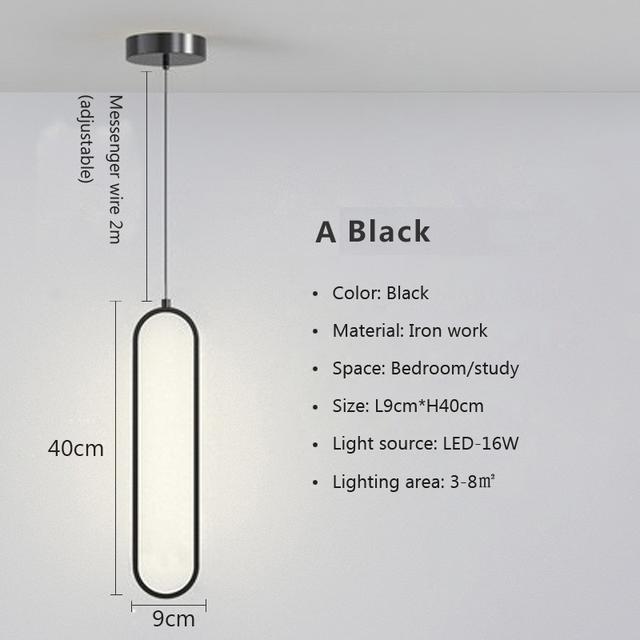 Modern Minimalist LED Pendant Light Chandelier For Hotel Bedrooms Dining Living Room Black Gold Decor Circular Hanging Lamp