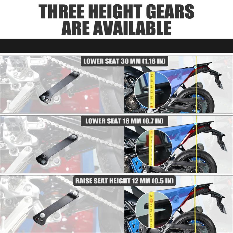 Motorcycle Adjustable 1.18" 30mm Rear Suspension Lowering Link Kit for Yamaha Tenere 700 Tenere700 Rally Edition 2019 2020-2024