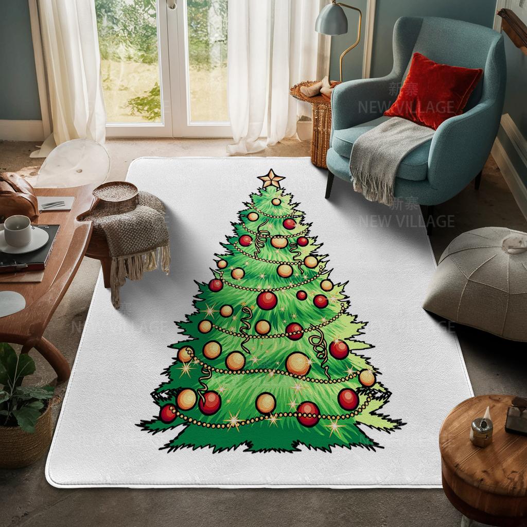 House Entrance Carpet Home Door Mat Living Room Bath Foot Bathroom Non-slip Water Absorption Rugs Bath Merry Christmas Winter