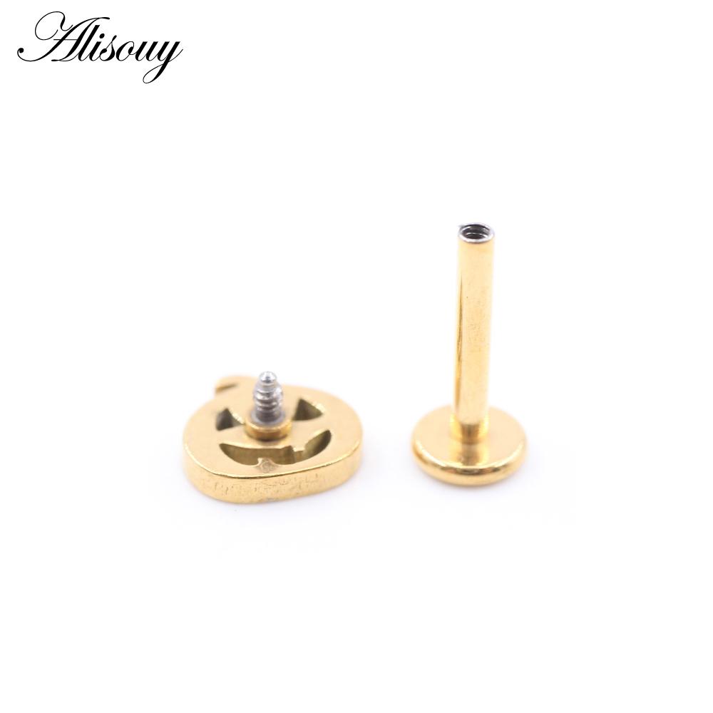 1PC Stainless Steel Halloween Pumpkin Bat Ghost Star Tragus Helix Labret Lip Rings Cartilage Ear Earring Piercing Body Jewelry