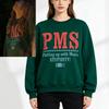 Sterling Point Oona PMS Suportând STUPIDITATEA BĂRBAȚILOR! P**la! Bluză cu guler rotund Vintage Imprimeu uzat Mânecă lungă Pulover