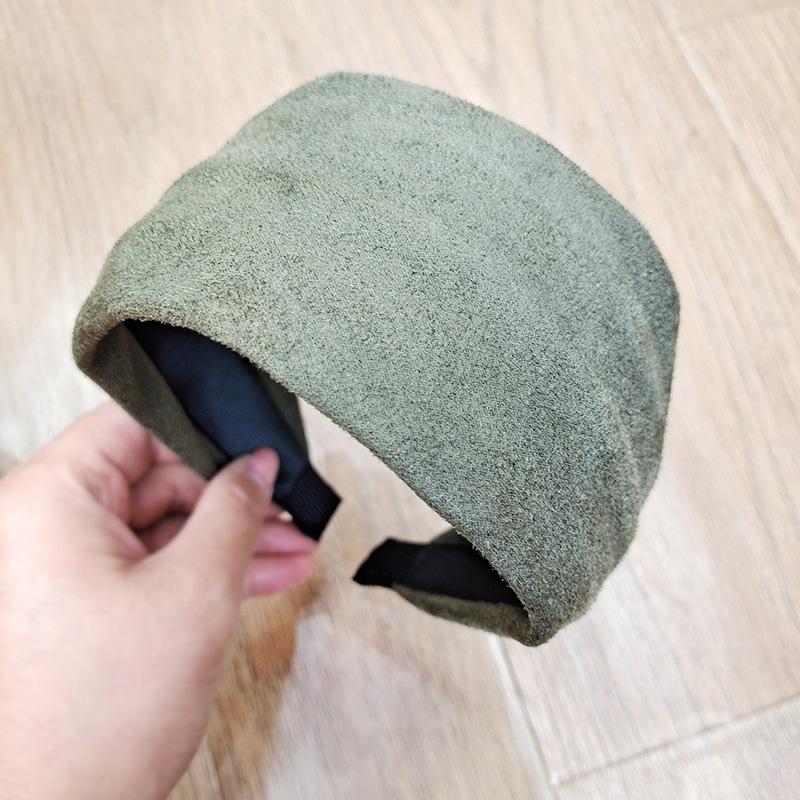 Fashion Women Super Wide Suede Leather Headband Elegant Solid Plain Hairband Non-slip Head Hoop Turban Simple Hair Accessories