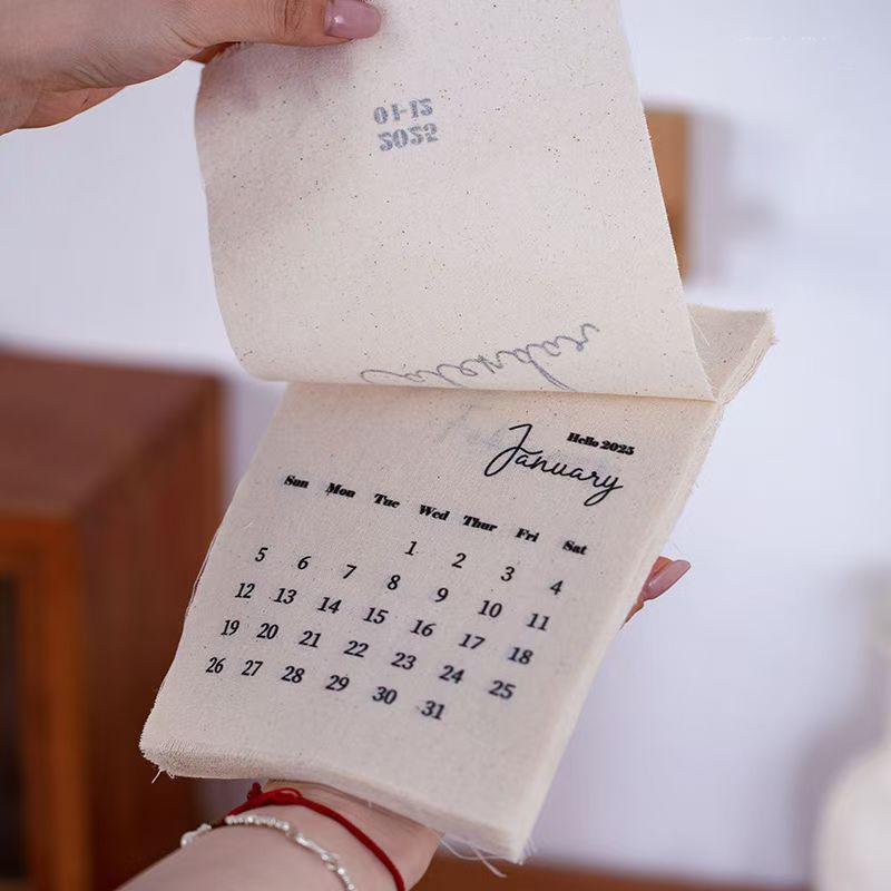 Ins Cotton Cloth 2026 Wall Calendar Korean Style Decorative English Calendar Office Home Decor for Popular Posing Prop