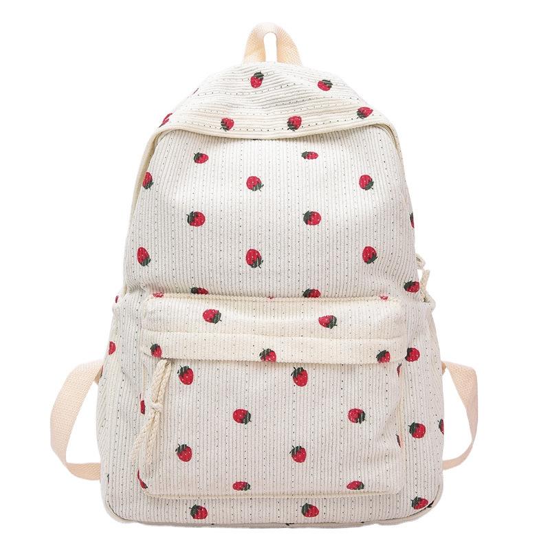 Schoolbag for Junior High School Girls and College Students Women Cartoon Cute Strawberry Backpack