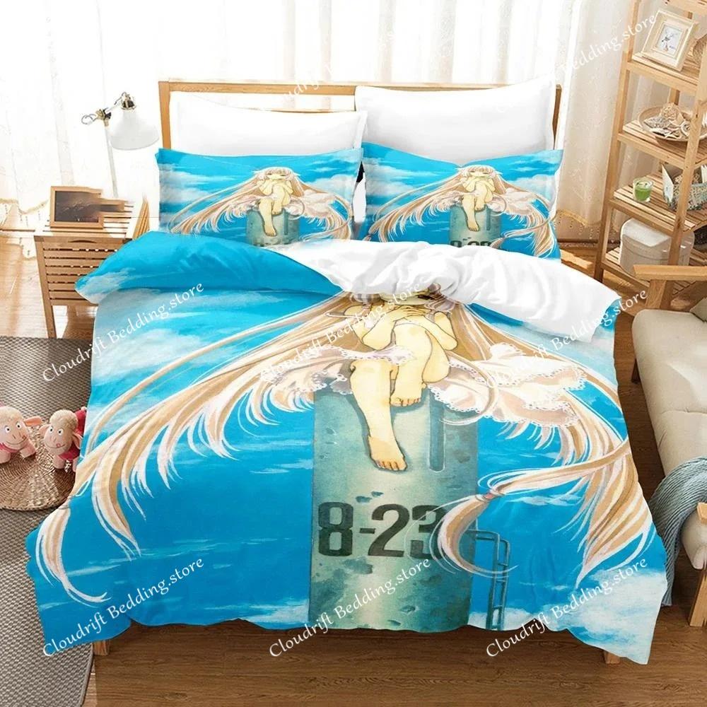 3D Printing Kawaii Anime Chobits Chi Bedding Set Boys Girls Twin Queen Size Duvet Cover Pillowcase Bed Kids Adult Home Textile