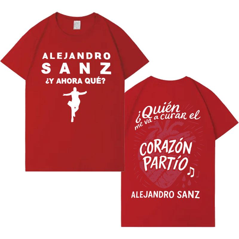 Singer Alejandro Sanz 2026 Trendy Graphics Short Sleeve Top Men Women Hip Hop High Quality Punk Casual Y2K Clothing Fans Gift