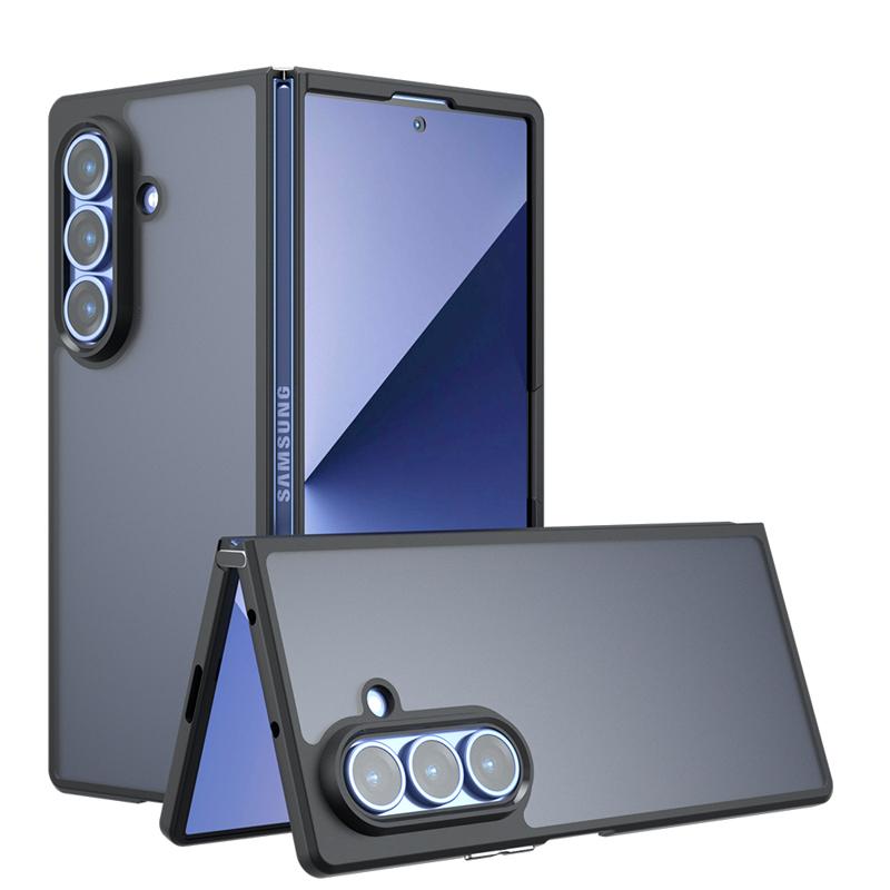 

For Samsung Galaxy Z Fold 7 Case Shockproof Magnetic Frosted Skin Feel Matte PC +TPU Anti-fingerprint Transparent Cover Galaxy Z Fold7