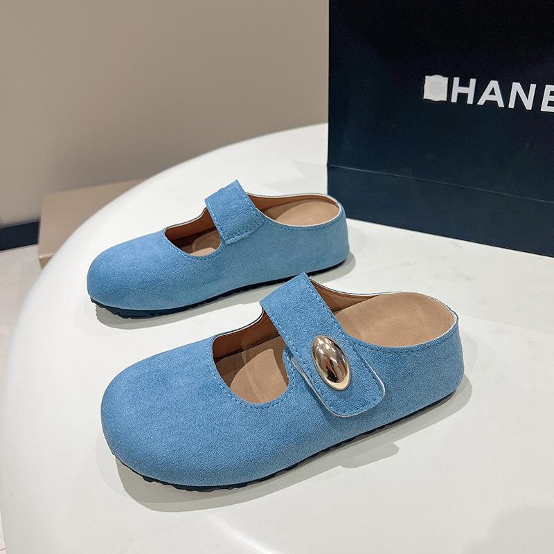 

Ретро модная сумка голова Мэри Джейн полушлепанцы женская верхняя одежда 2025 весна и лето новые сандалии на толстой подошве 40 синий