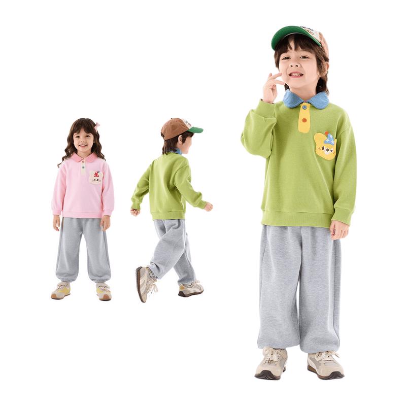 Dudujia Children's Spring Polo Shirt and Pants Two-Piece Set