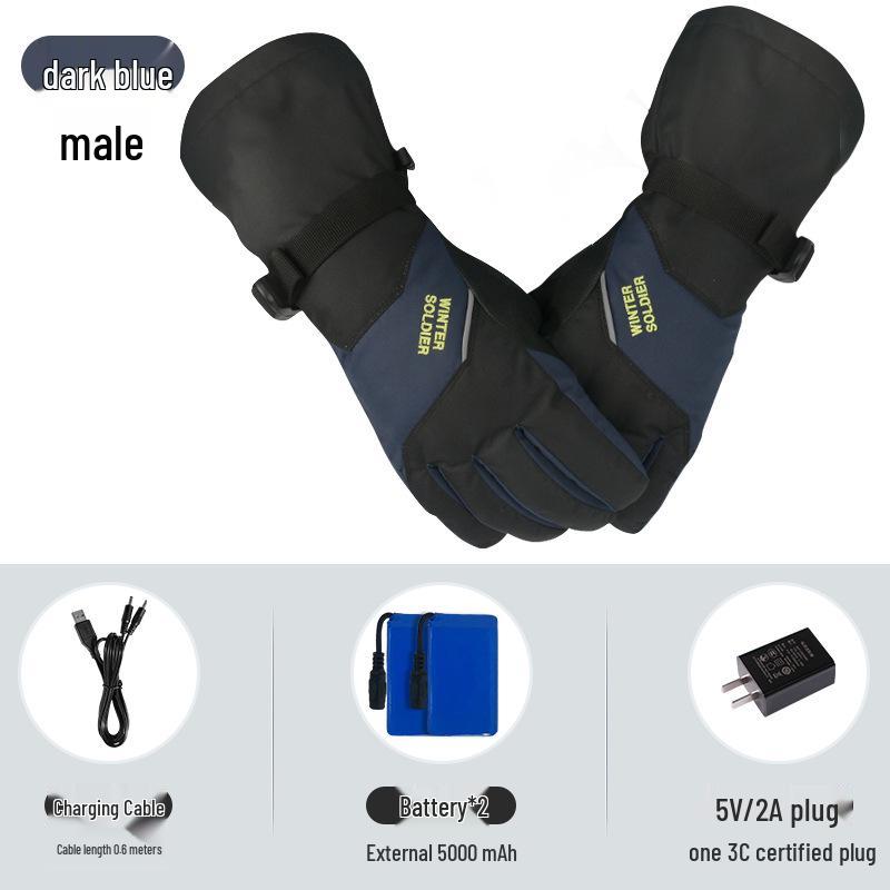 Windproof, Waterproof Heated Cycling Gloves - Fleece-Lined for Winter Cold Protection, Unisex